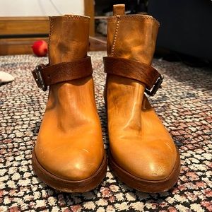 Genuine Leather Moto Boots